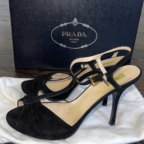 Prada black suede high heels - Picture 5 of 6